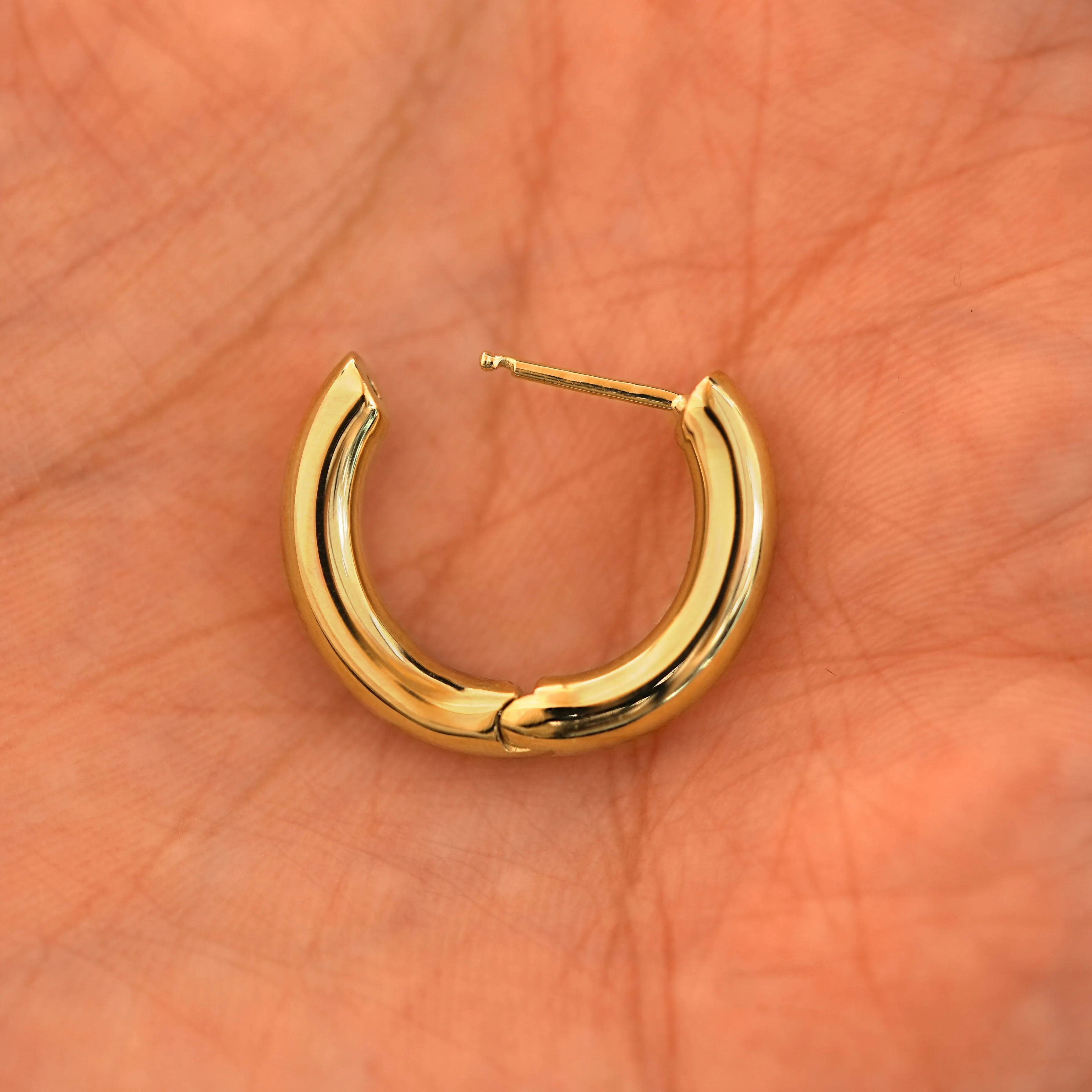 Chunky Oval Huggie Hoops
