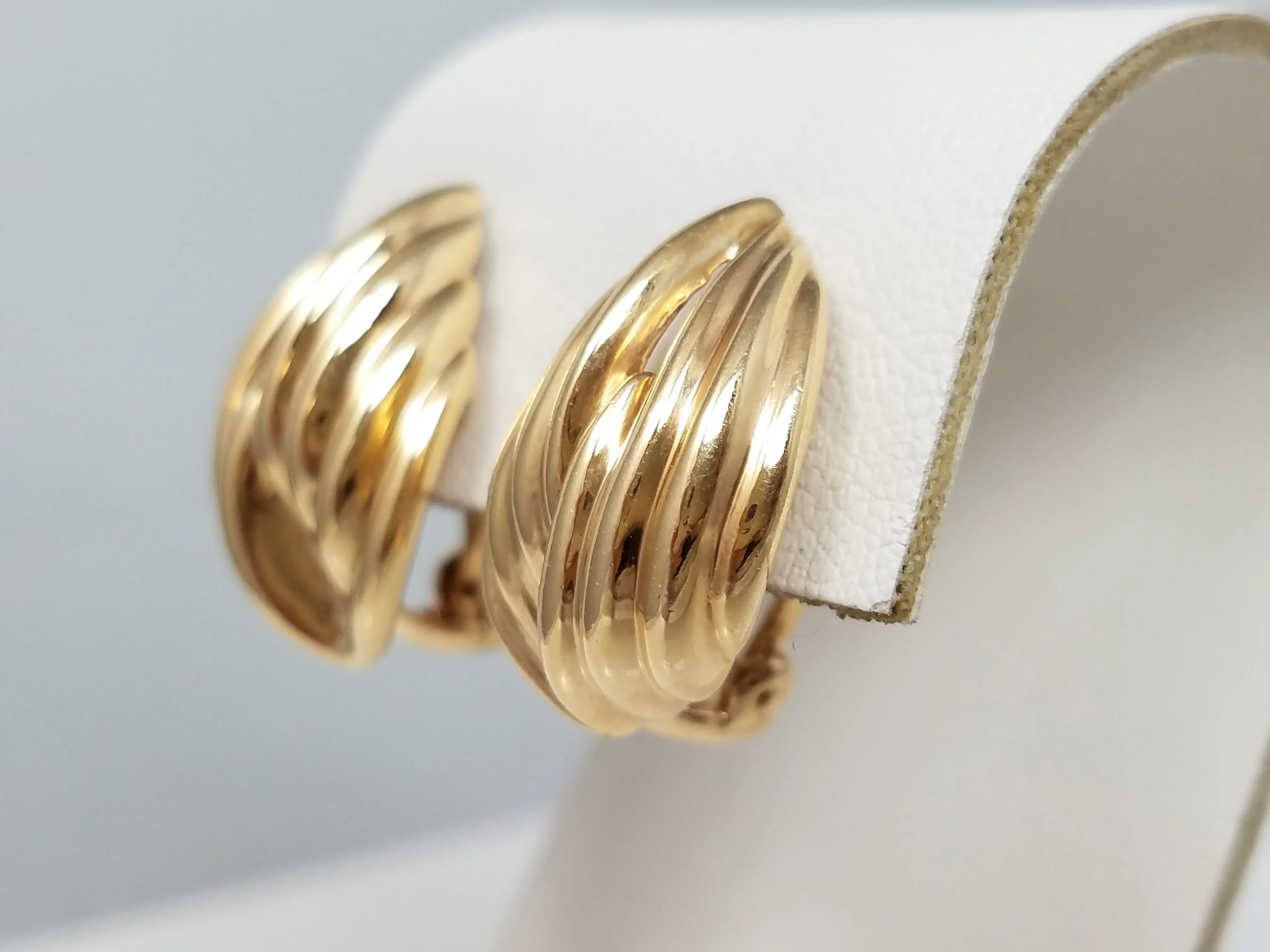 Chunky Textured Earrings in 14k Yellow Gold