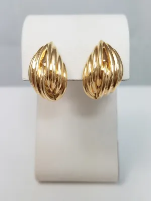 Chunky Textured Earrings in 14k Yellow Gold