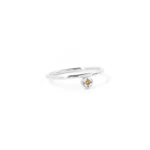 Citrine Dot Ring in Silver