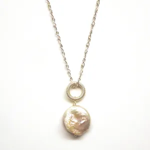 Coin Pearl Pendant Necklace