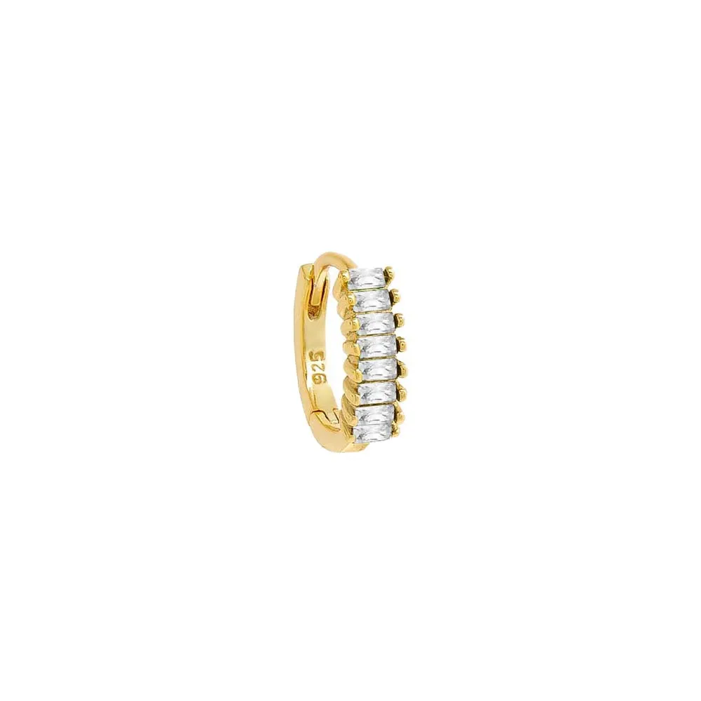 Colored Baguette Huggie Earring