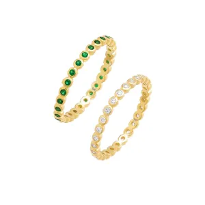 Colored Double Bezel Ring Combo Set