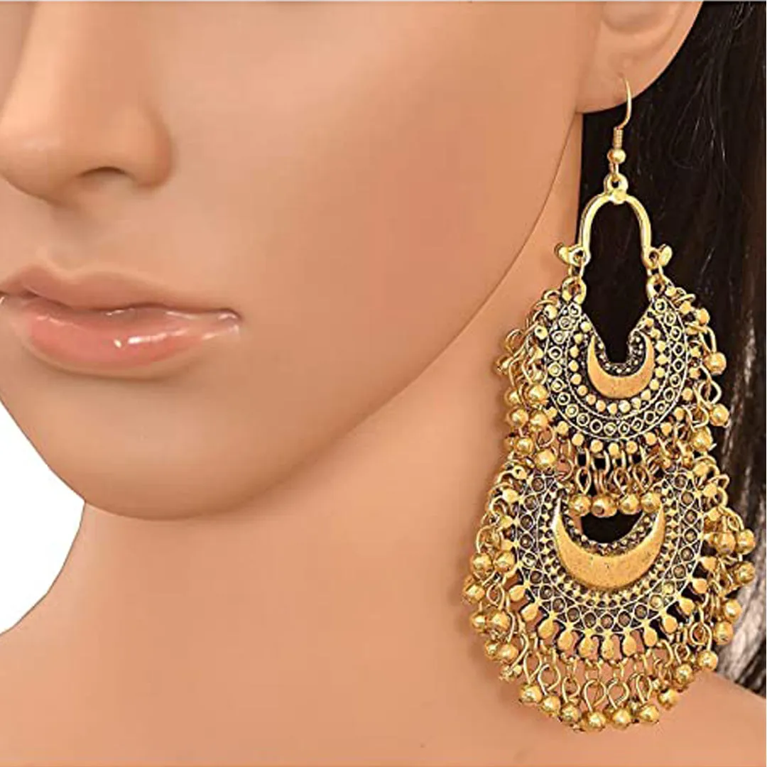 Combo of 4 Oxidized Beads Hanging Jhumki
