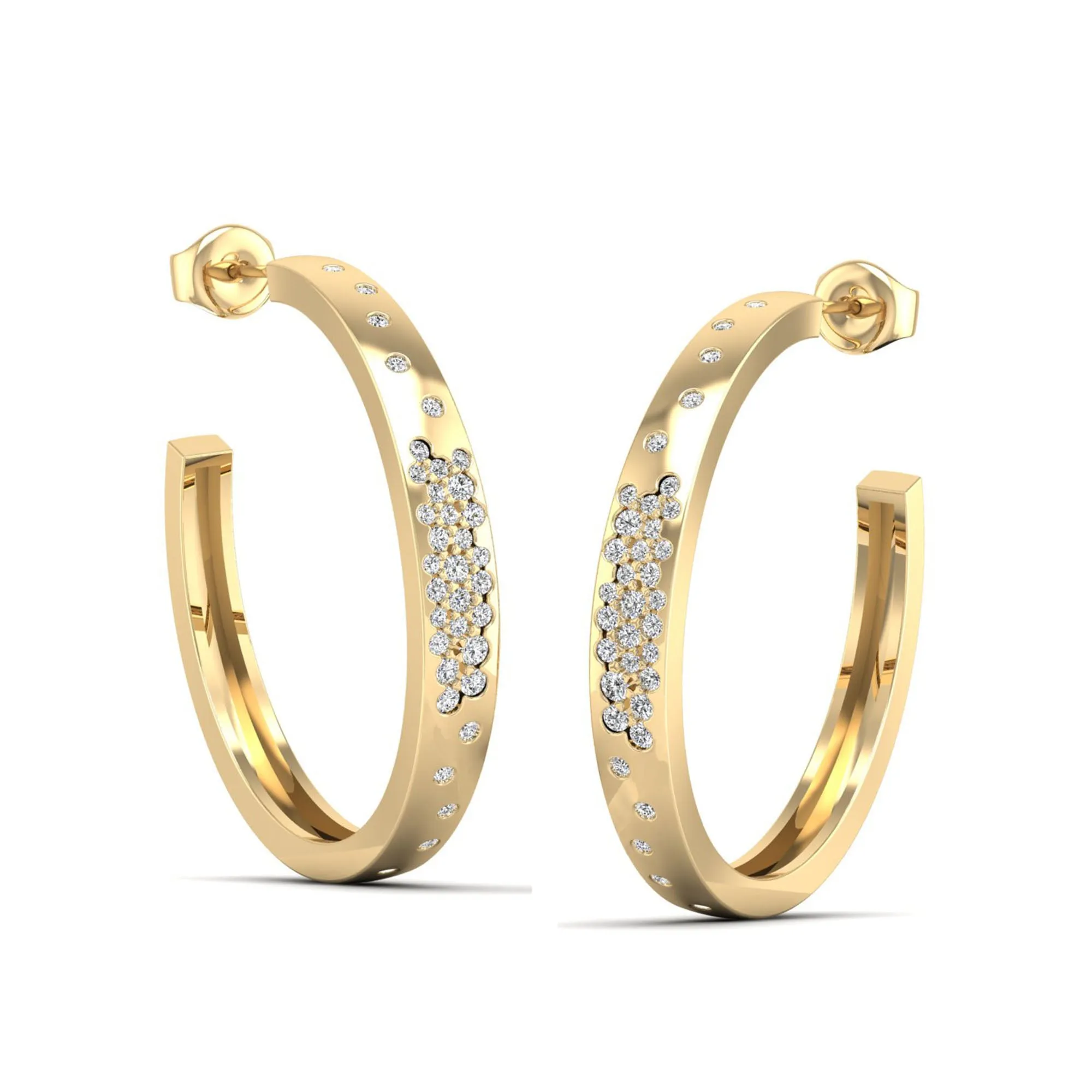 Confetti Half Diamond Stud Earrings