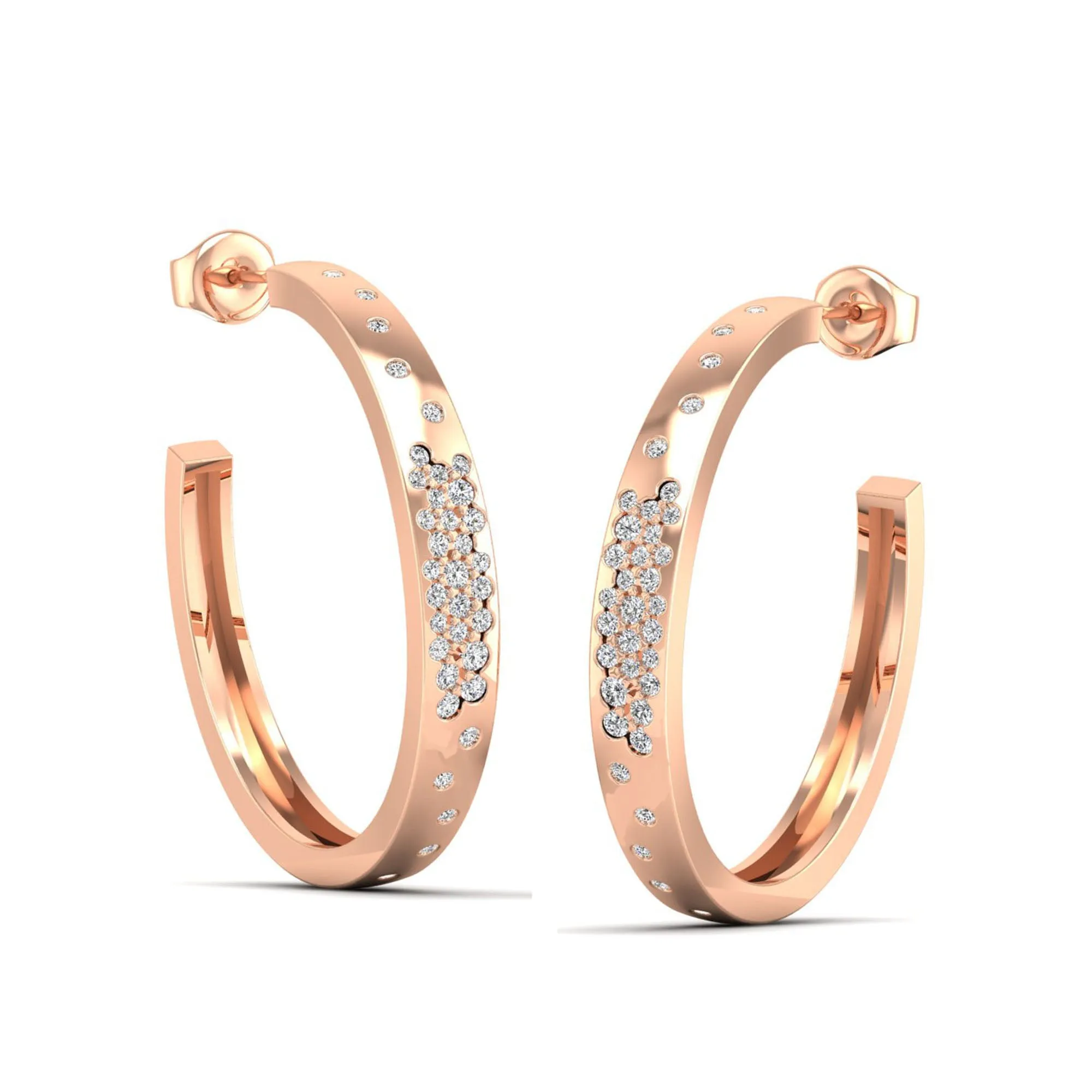 Confetti Half Diamond Stud Earrings