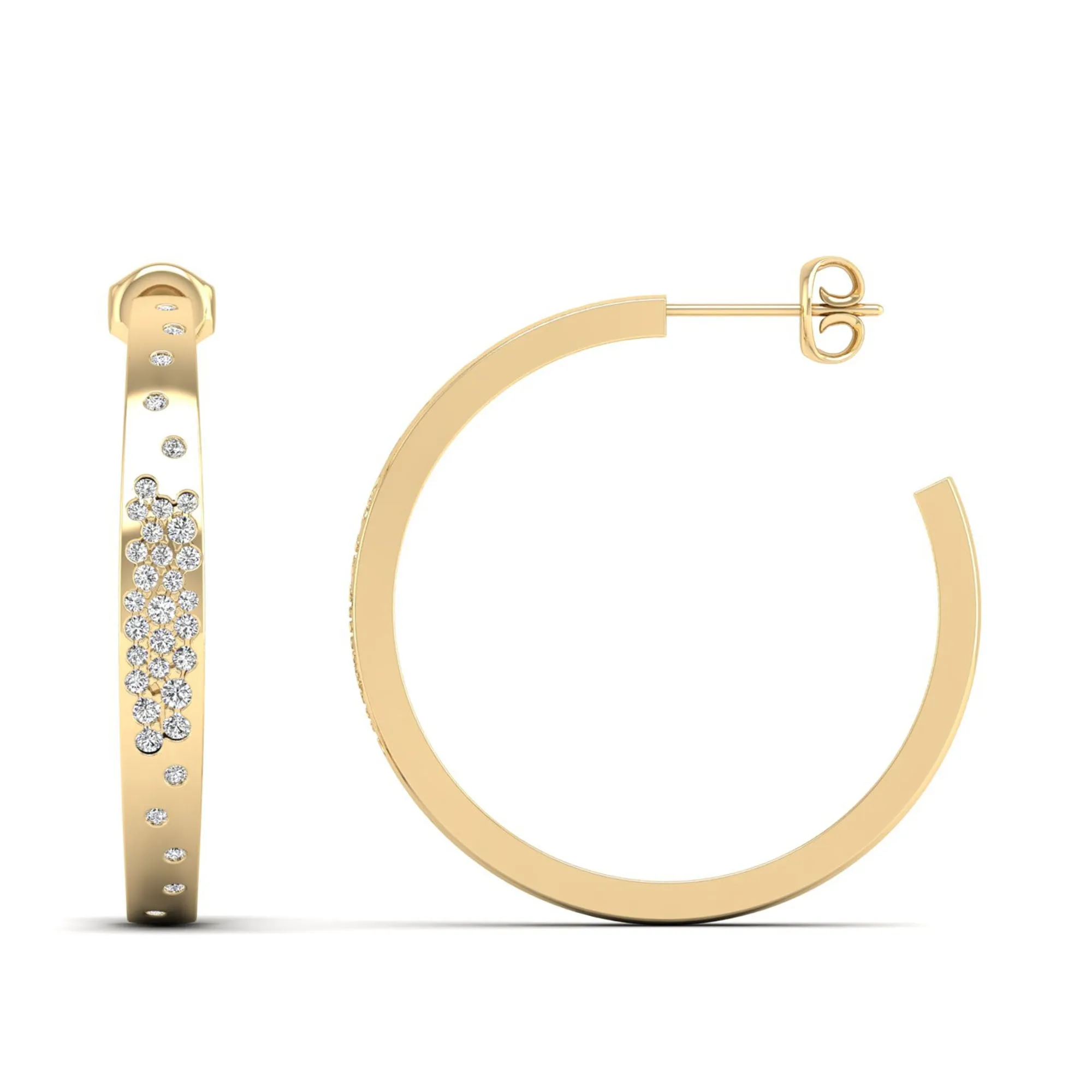 Confetti Half Diamond Stud Earrings