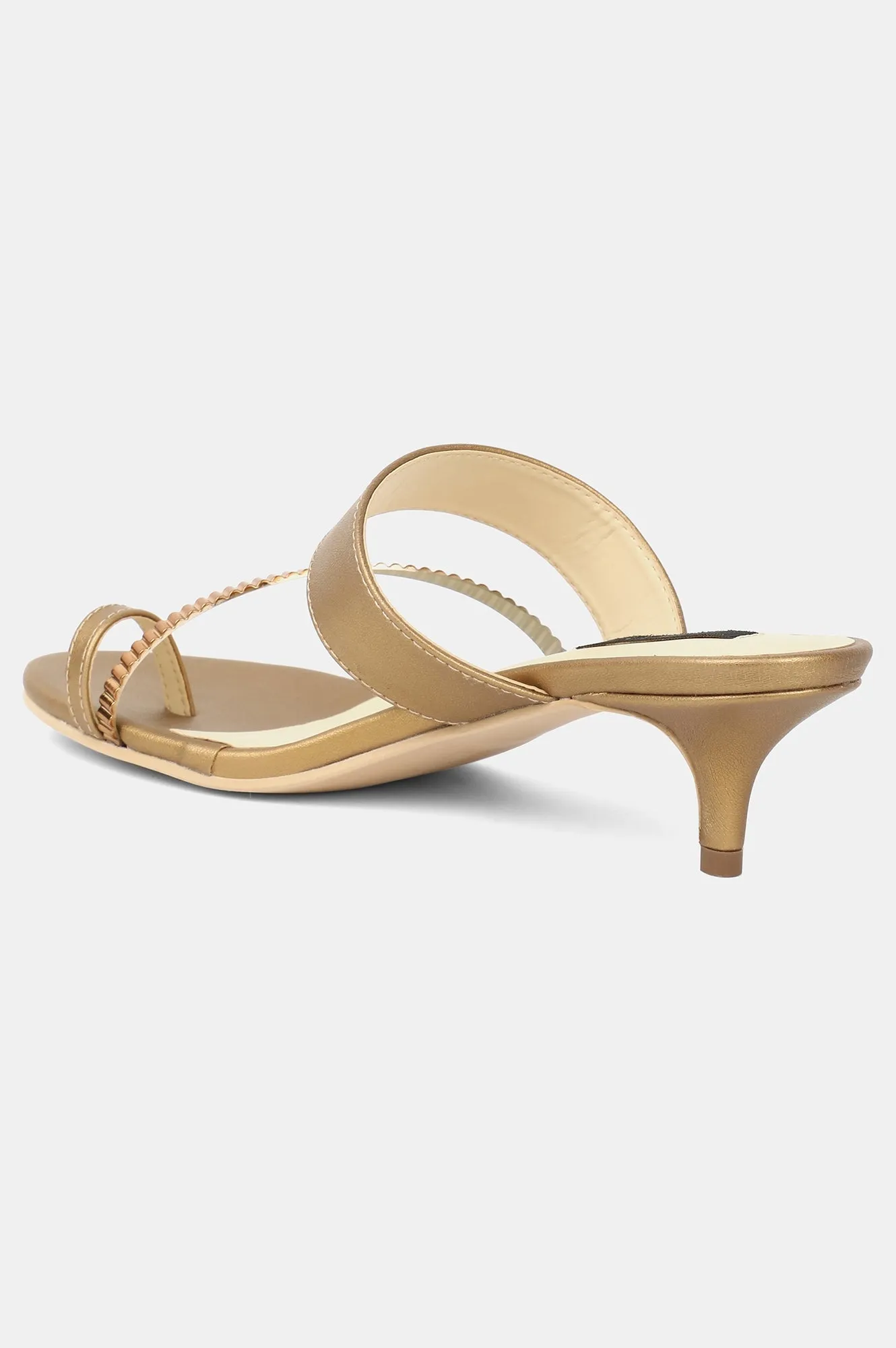 Copper Round Toe Embellished Kitten Heel - ZGina