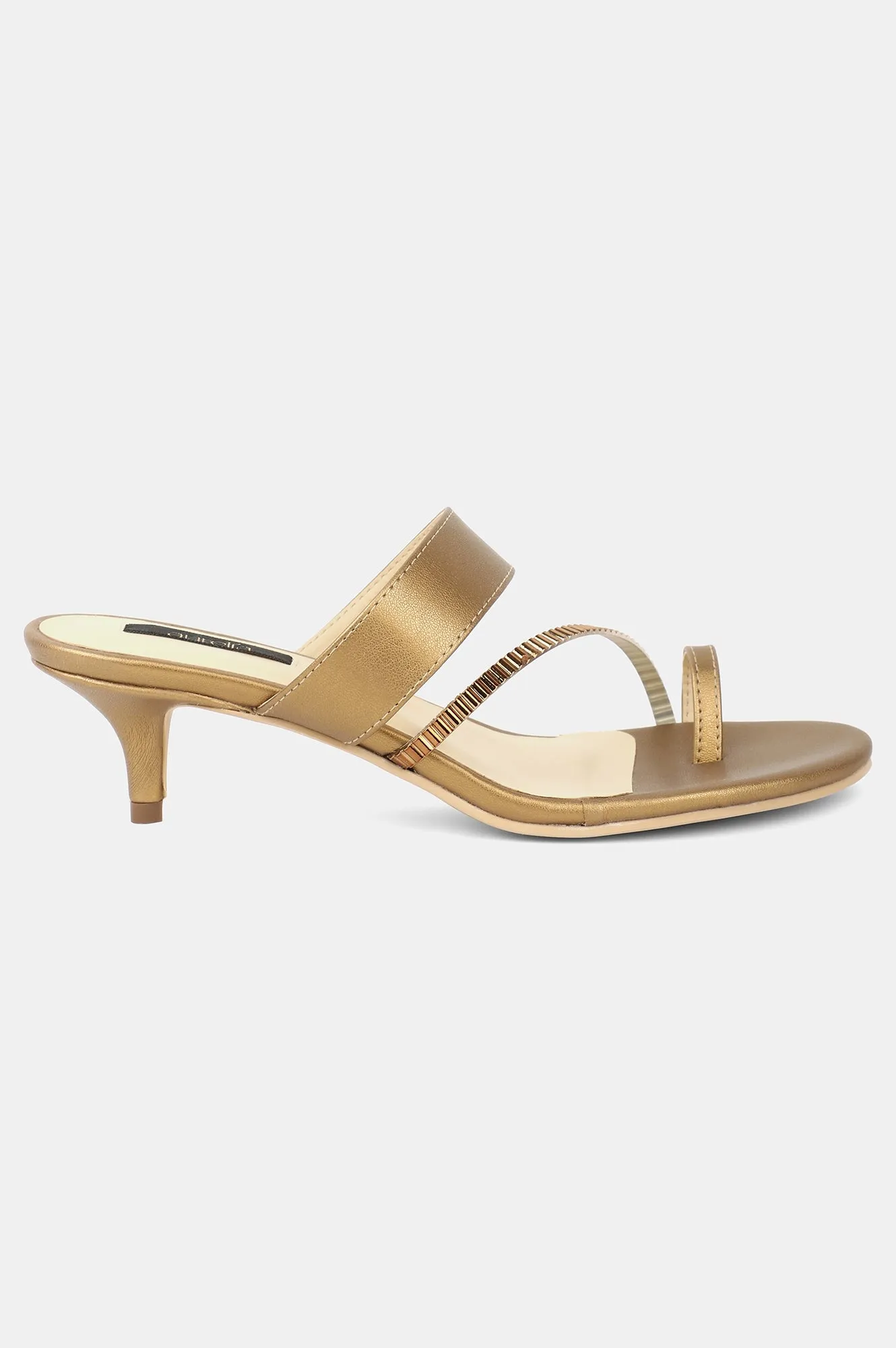 Copper Round Toe Embellished Kitten Heel - ZGina