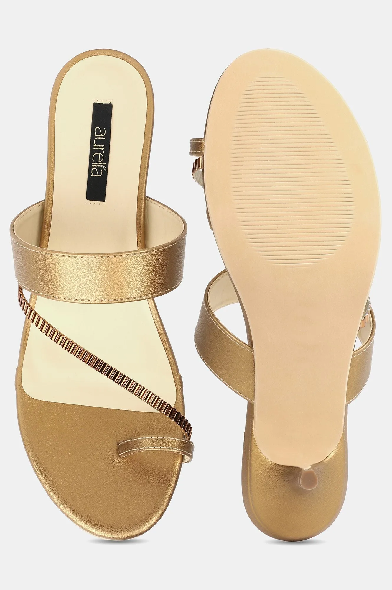 Copper Round Toe Embellished Kitten Heel - ZGina