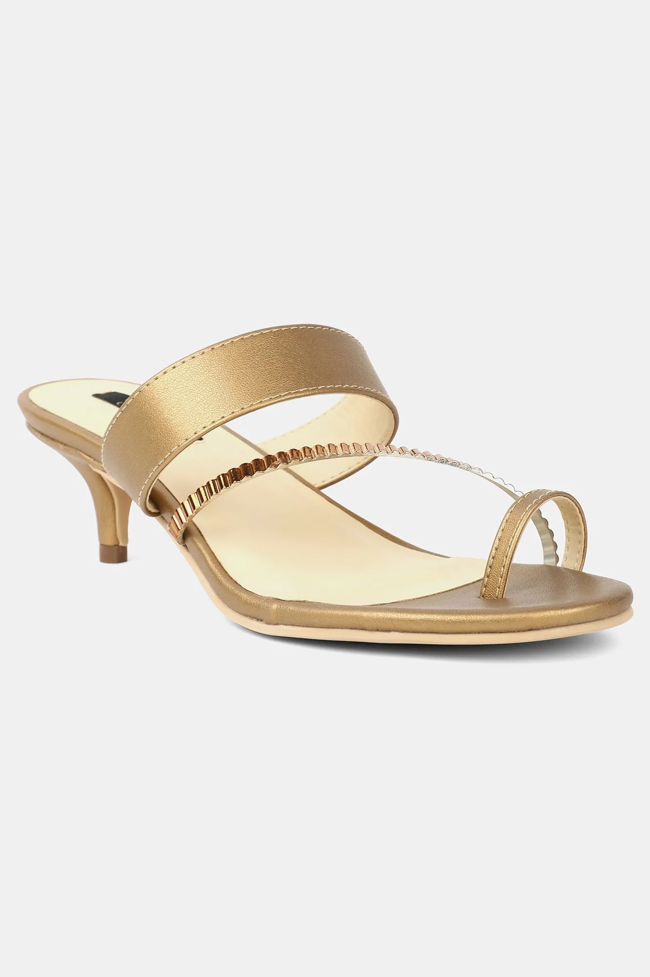 Copper Round Toe Embellished Kitten Heel - ZGina
