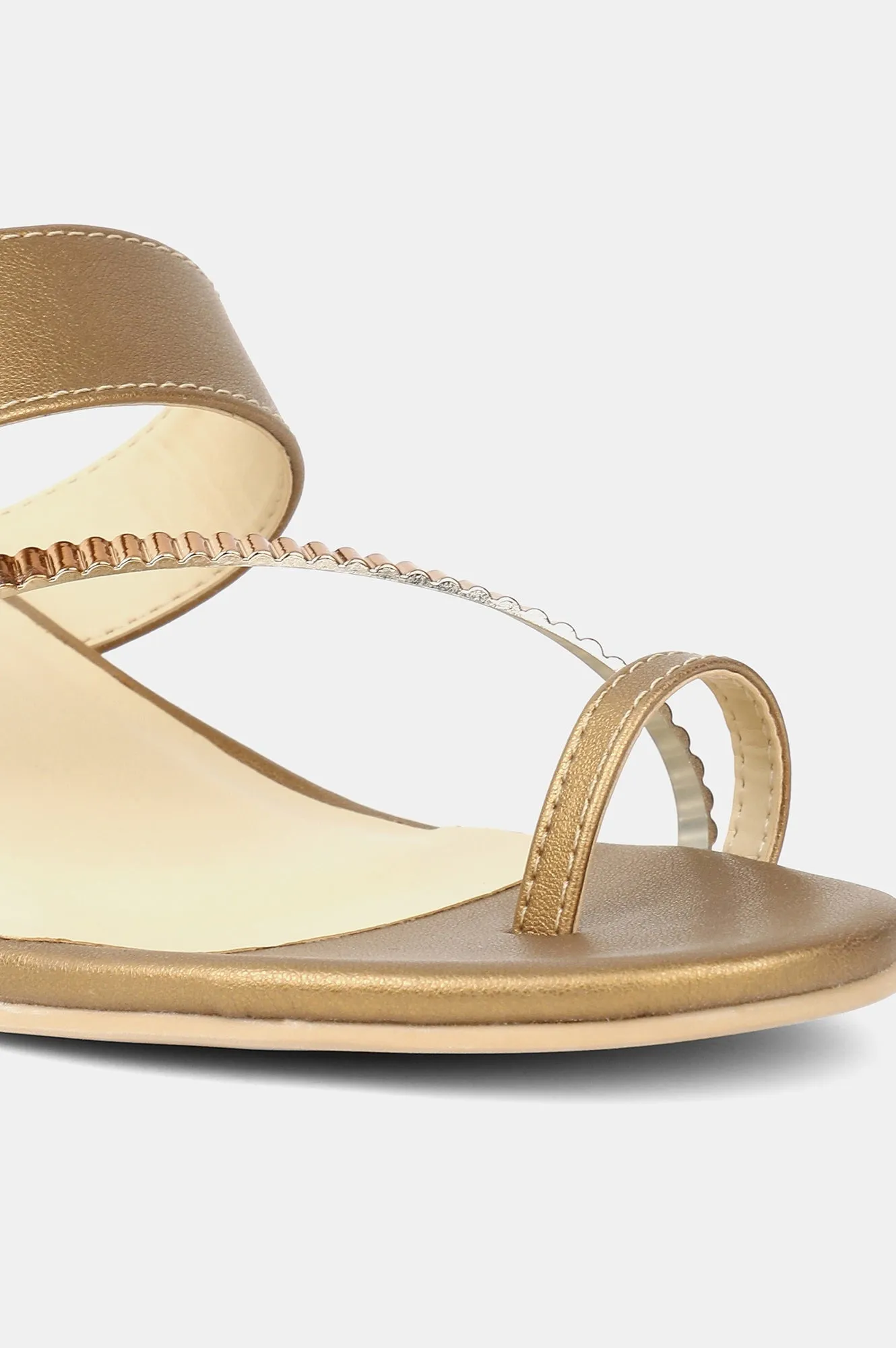 Copper Round Toe Embellished Kitten Heel - ZGina