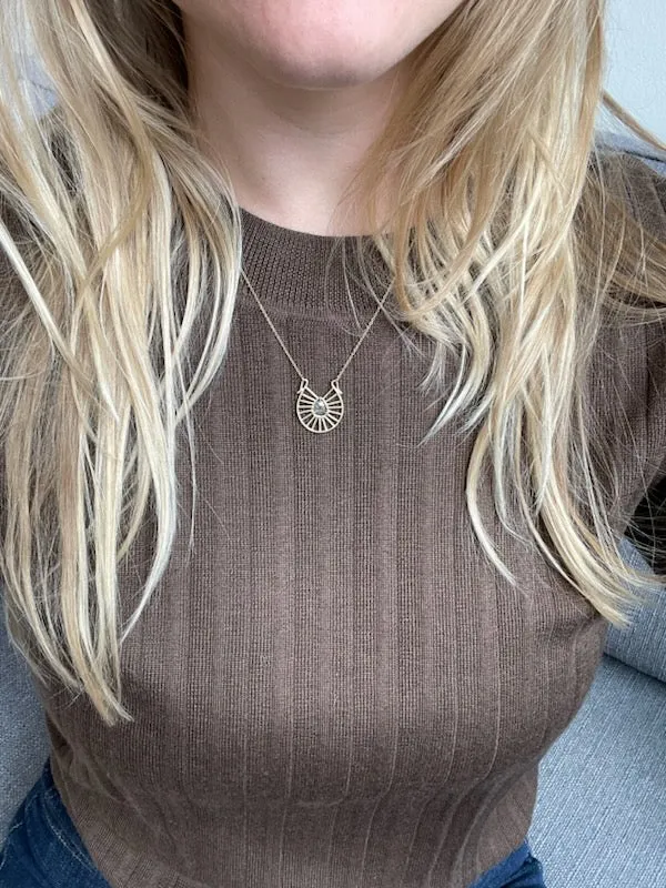 Cosmic Web Horseshoe Diamond Necklace