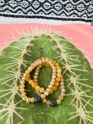Cream Crystal Bead Bracelets