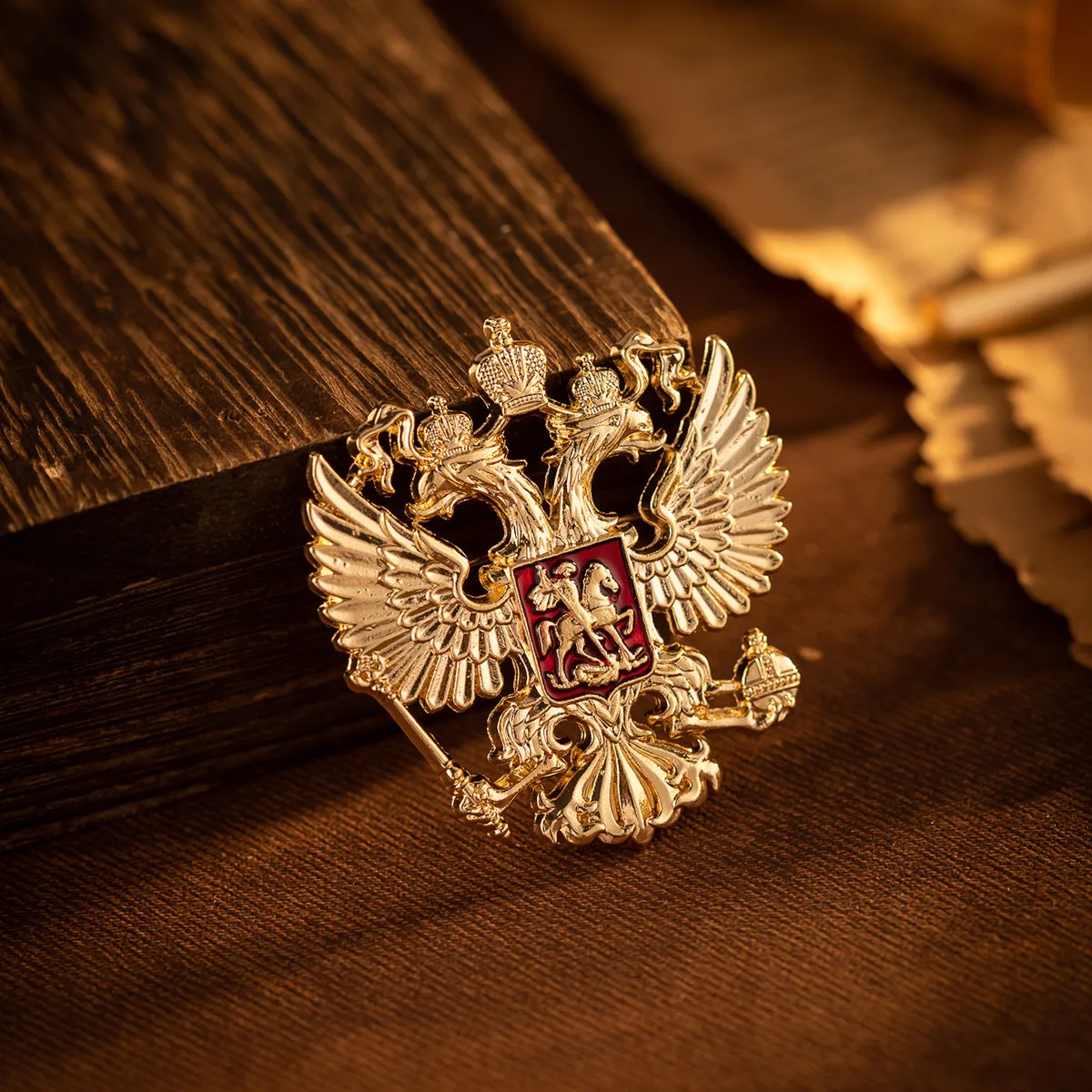Creative Double-Headed Eagle Knight Brooch Pin 4 Pack