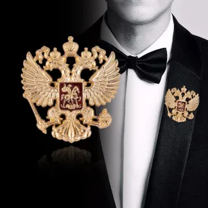 Creative Double-Headed Eagle Knight Brooch Pin 4 Pack