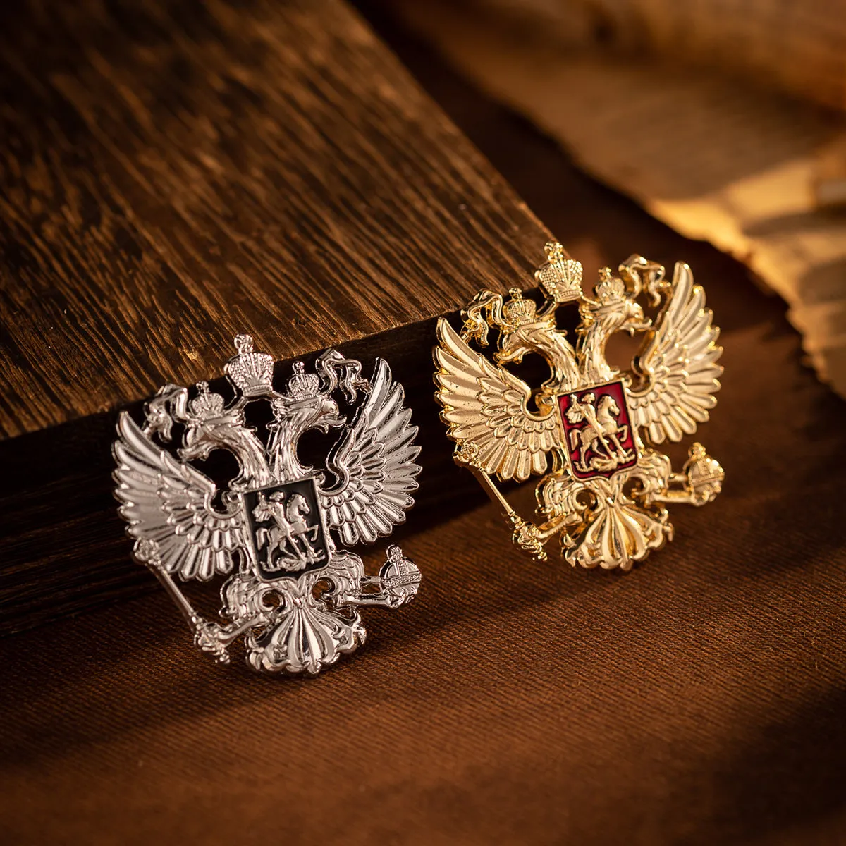 Creative Double-Headed Eagle Knight Brooch Pin 4 Pack