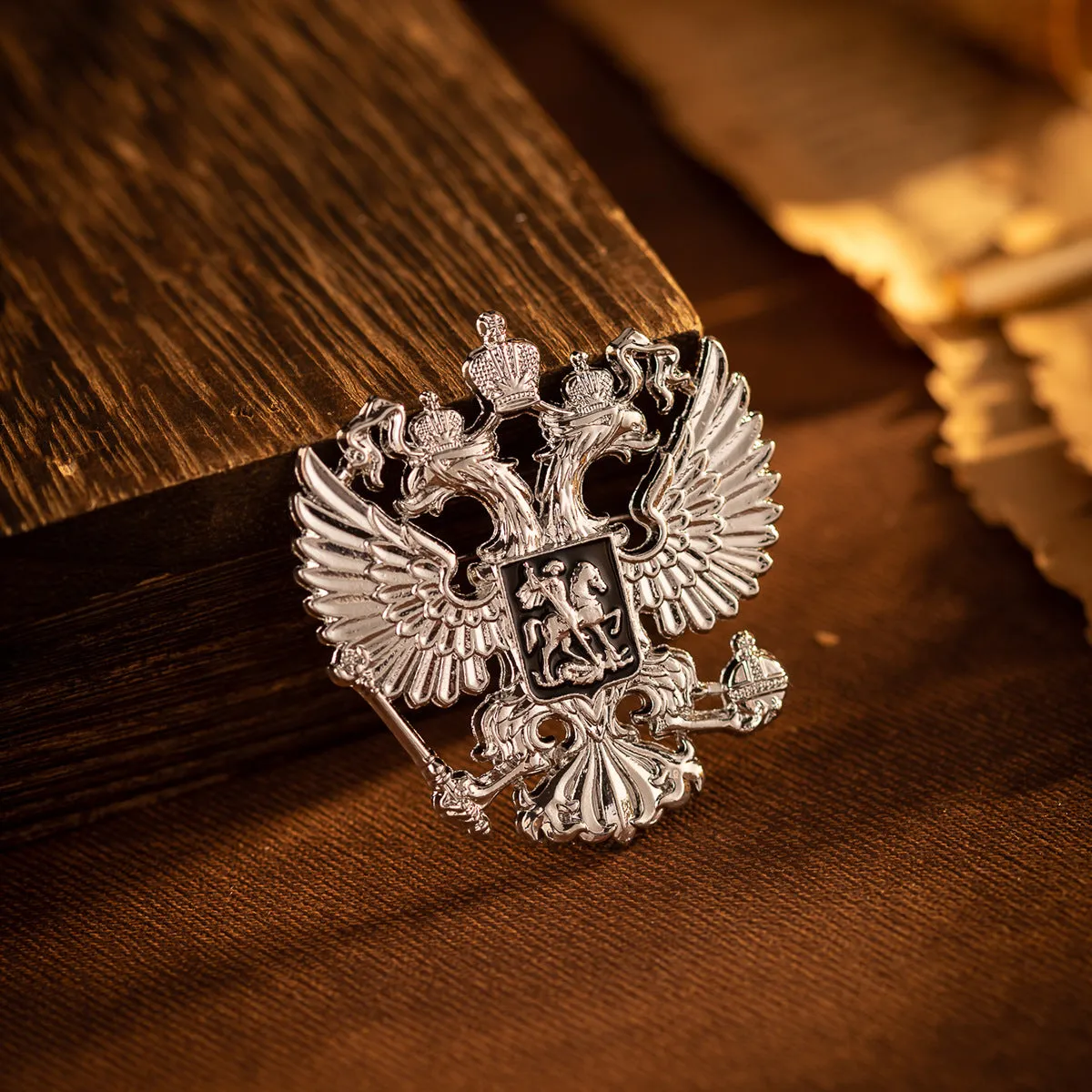 Creative Double-Headed Eagle Knight Brooch Pin 4 Pack