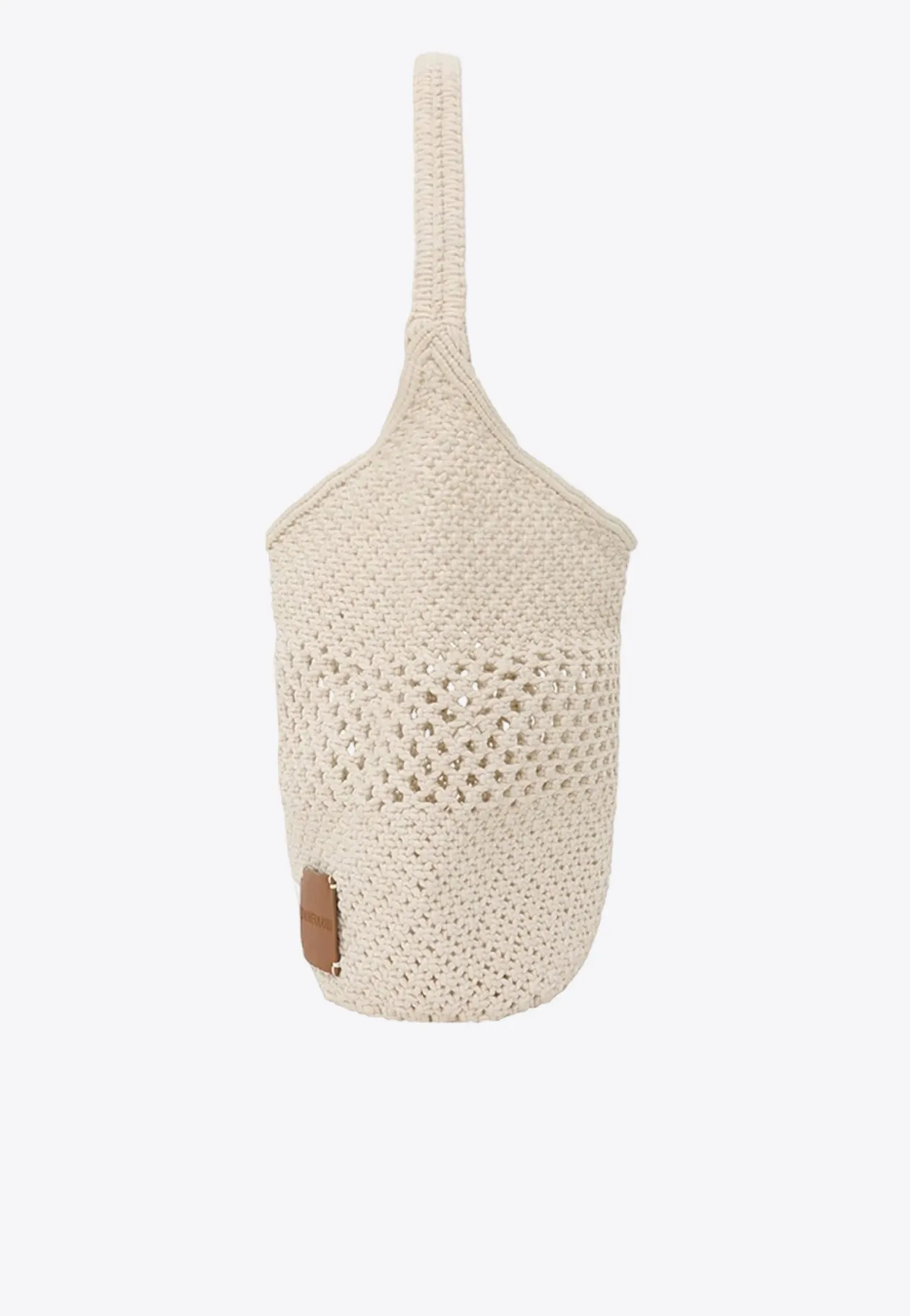 Crochet Knit Logo Patch Hobo Bag