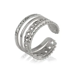Cross-border new ins style chain four-layer titanium steel ring JLTR0508