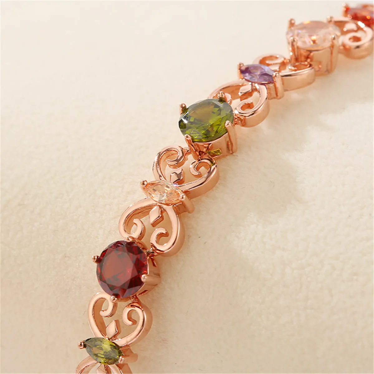 Crystal & 18K Rose Gold-Plated Butterfly Bracelet