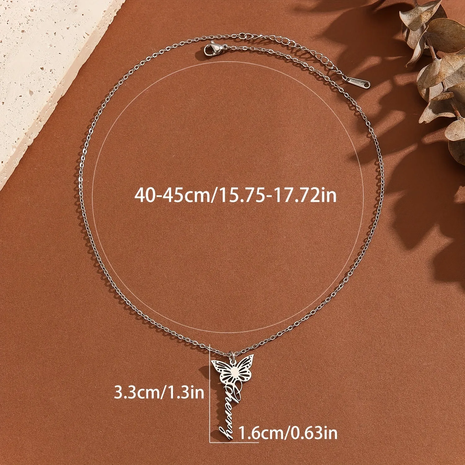 Custom Butterfly Necklace - Personalized Stainless Steel Name Necklace