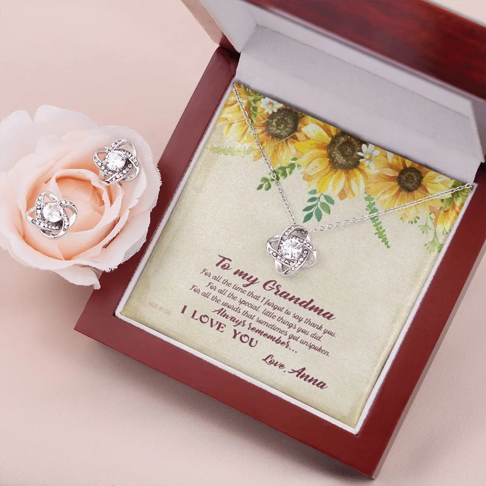 Custom Grandma Sunflower Mothers Day Ideas 14k White Gold Interlocking Heart Pendant Necklace Jewelry Gifts For Mom Wife Grandma Auntie