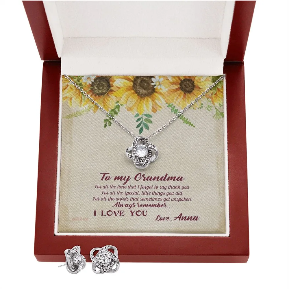 Custom Grandma Sunflower Mothers Day Ideas 14k White Gold Interlocking Heart Pendant Necklace Jewelry Gifts For Mom Wife Grandma Auntie