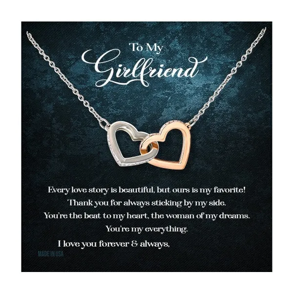 Custom To My Girlfriend Every Love Story Is Beautiful 14k White Gold Pendant Necklace Jewelry Gift For Girlfriend Mother day