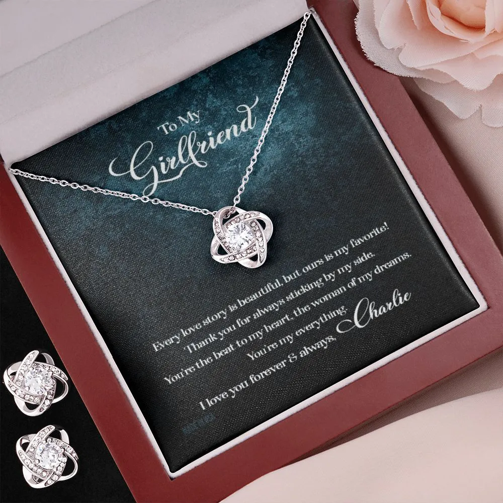 Custom To My Girlfriend Every Love Story Is Beautiful 14k White Gold Pendant Necklace Jewelry Gift For Girlfriend Mother day