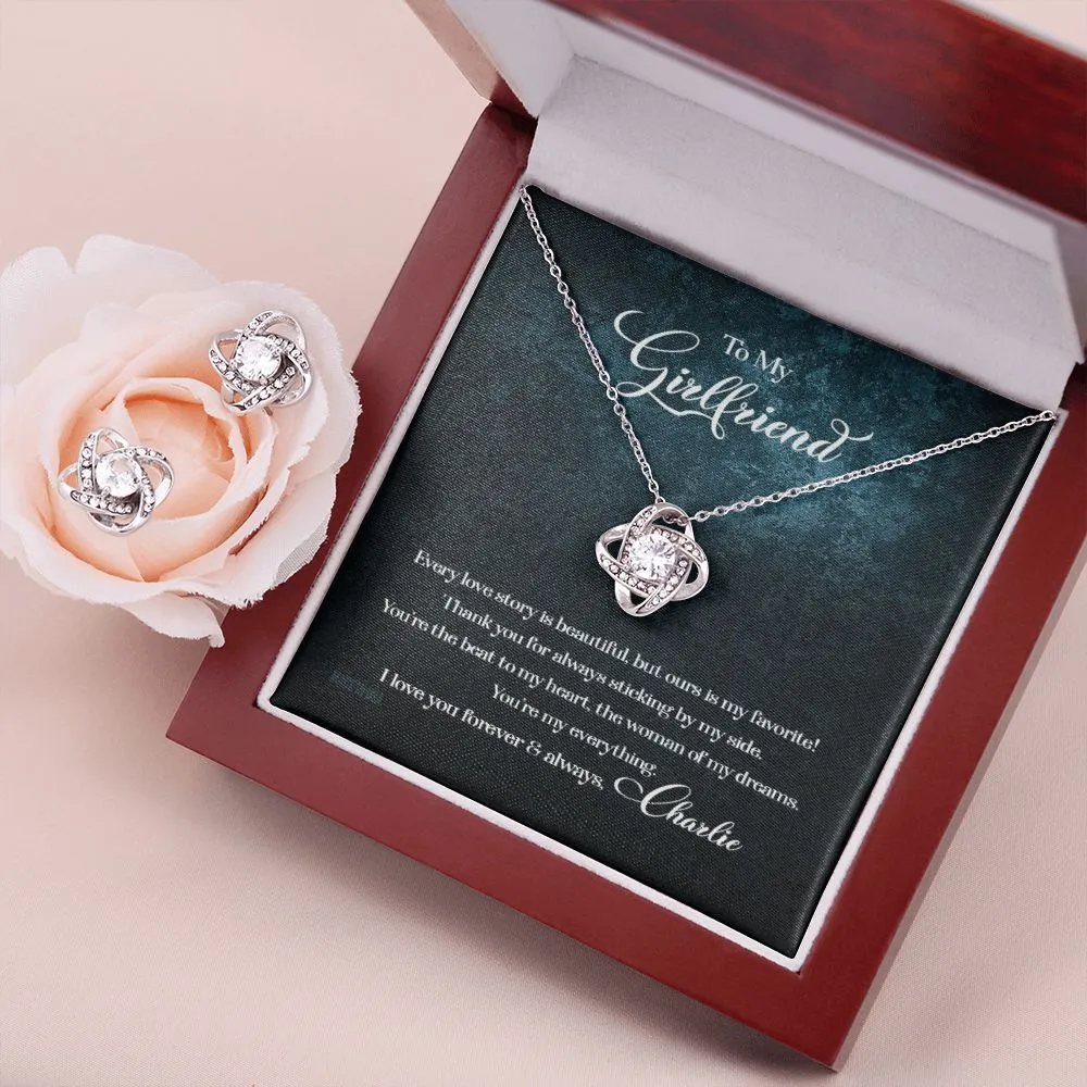 Custom To My Girlfriend Every Love Story Is Beautiful 14k White Gold Pendant Necklace Jewelry Gift For Girlfriend Mother day