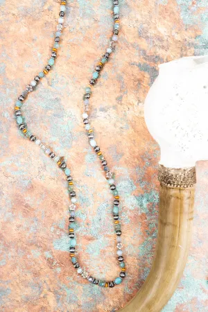 Cypress Lane Silvertone Turquoise Necklace