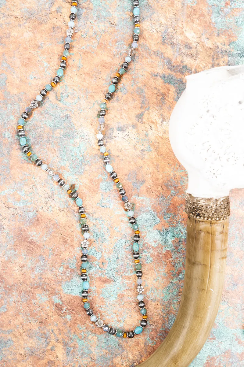 Cypress Lane Silvertone Turquoise Necklace
