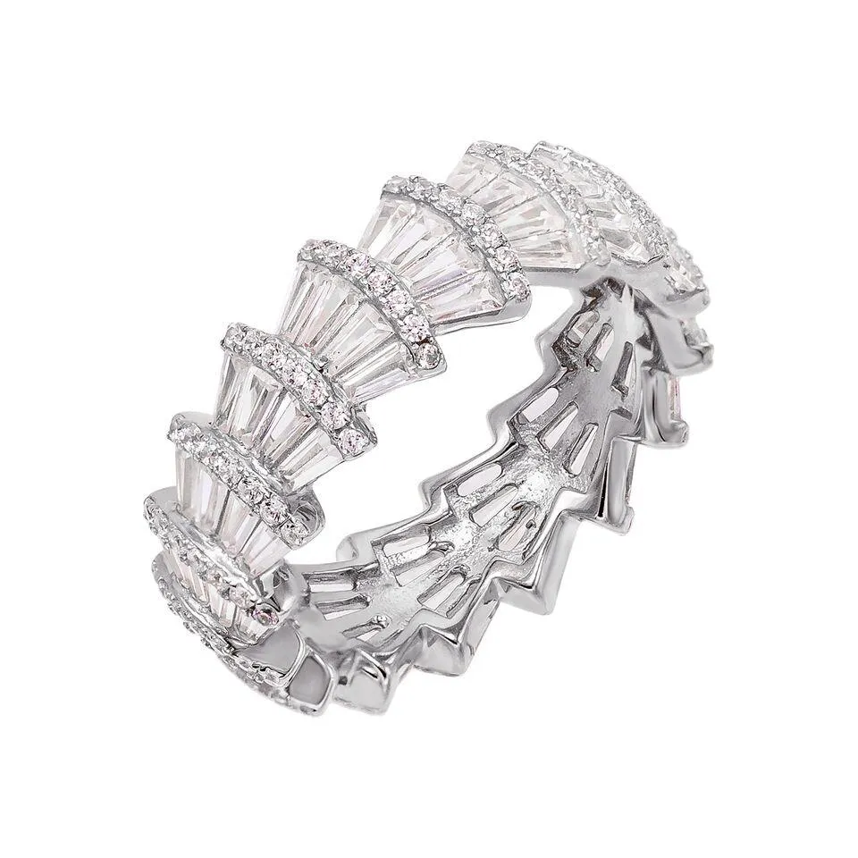 CZ Fan Eternity Band