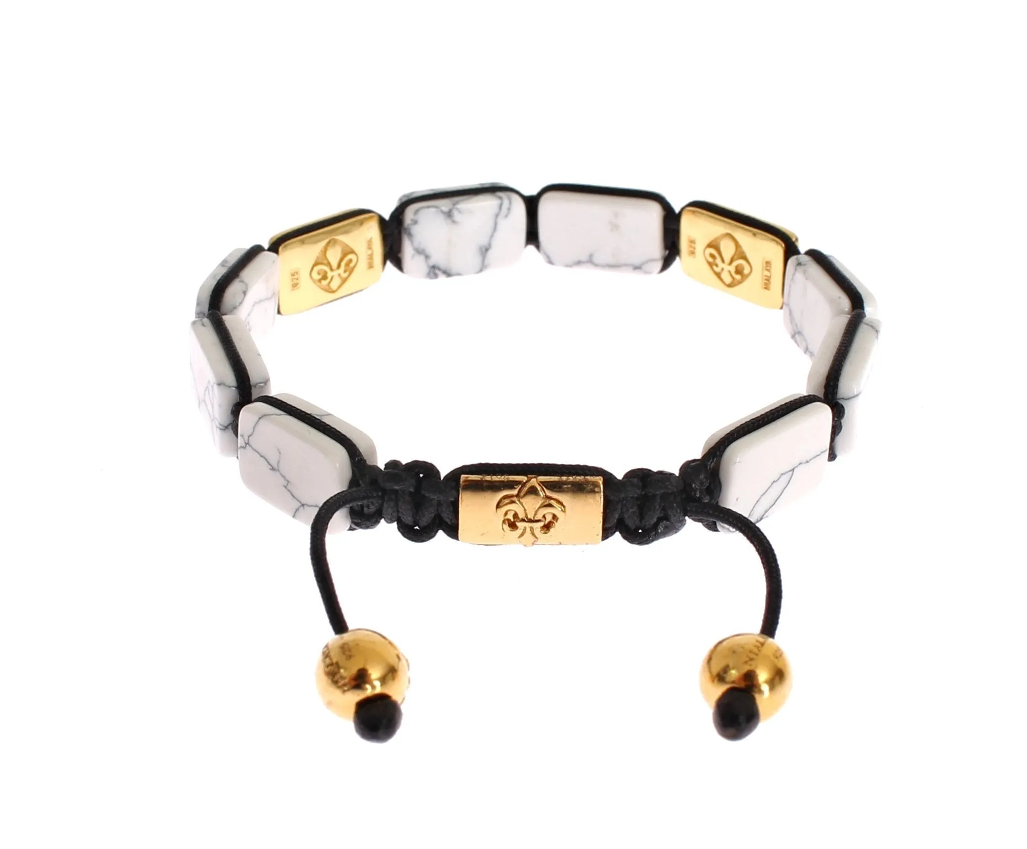CZ Howlite Gold 925 Bracelet