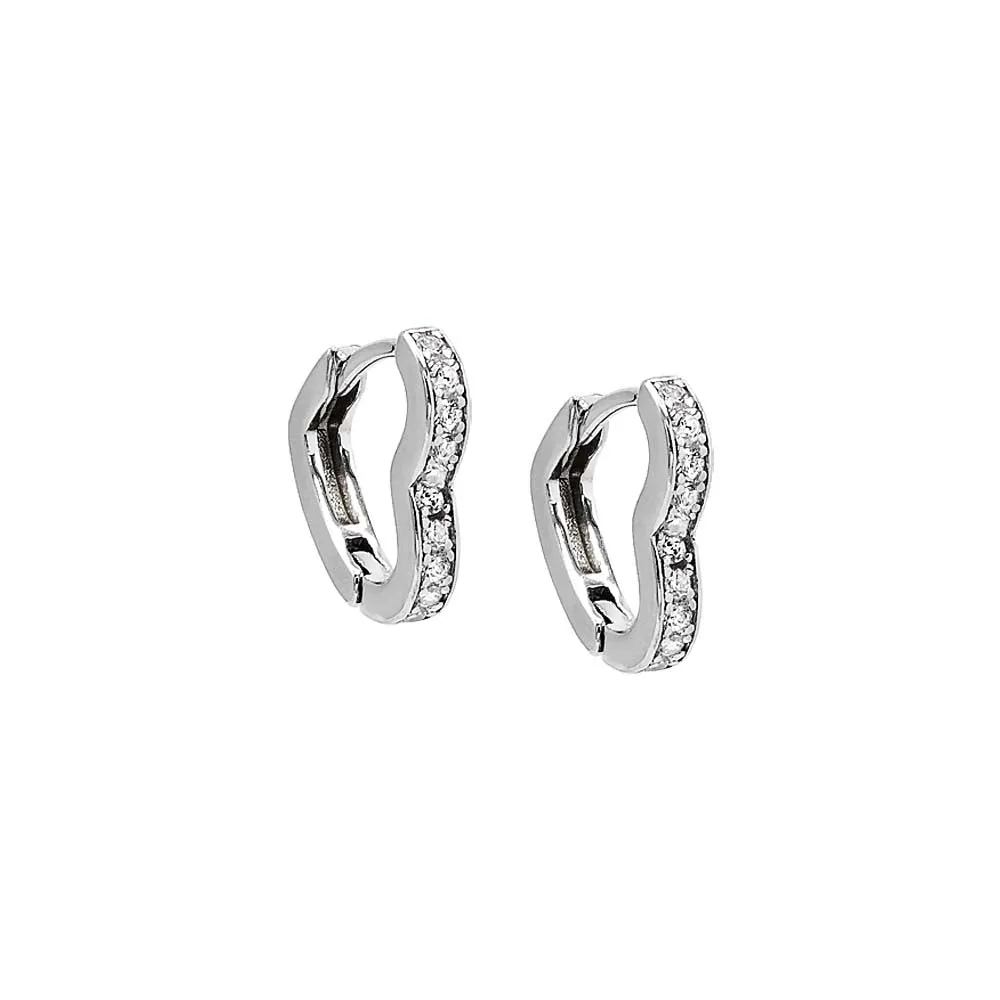 CZ Open Heart Huggie Earring