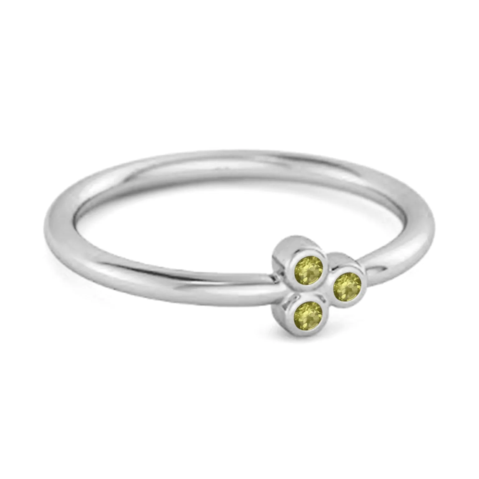 Dainty 0.20 Cts Peridot 925 Sterling Silver Tiny Ring Gift For Her