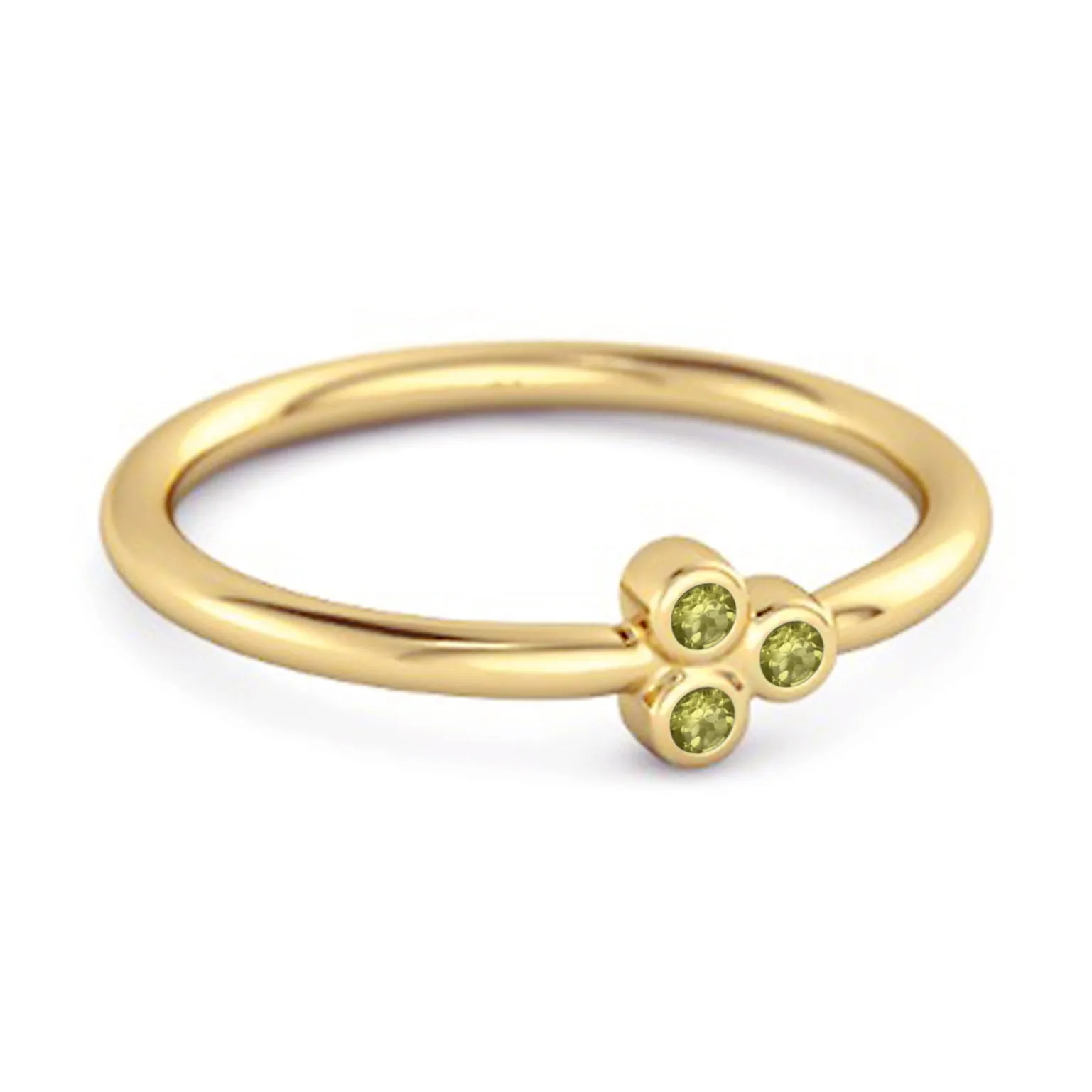 Dainty 0.20 Cts Peridot 925 Sterling Silver Tiny Ring Gift For Her