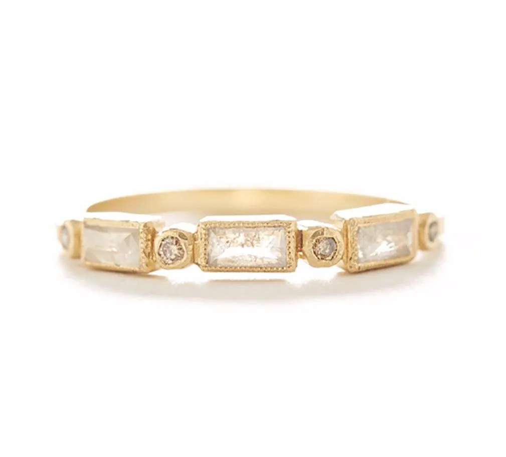 Dash and Dot Opaque Diamond Ring