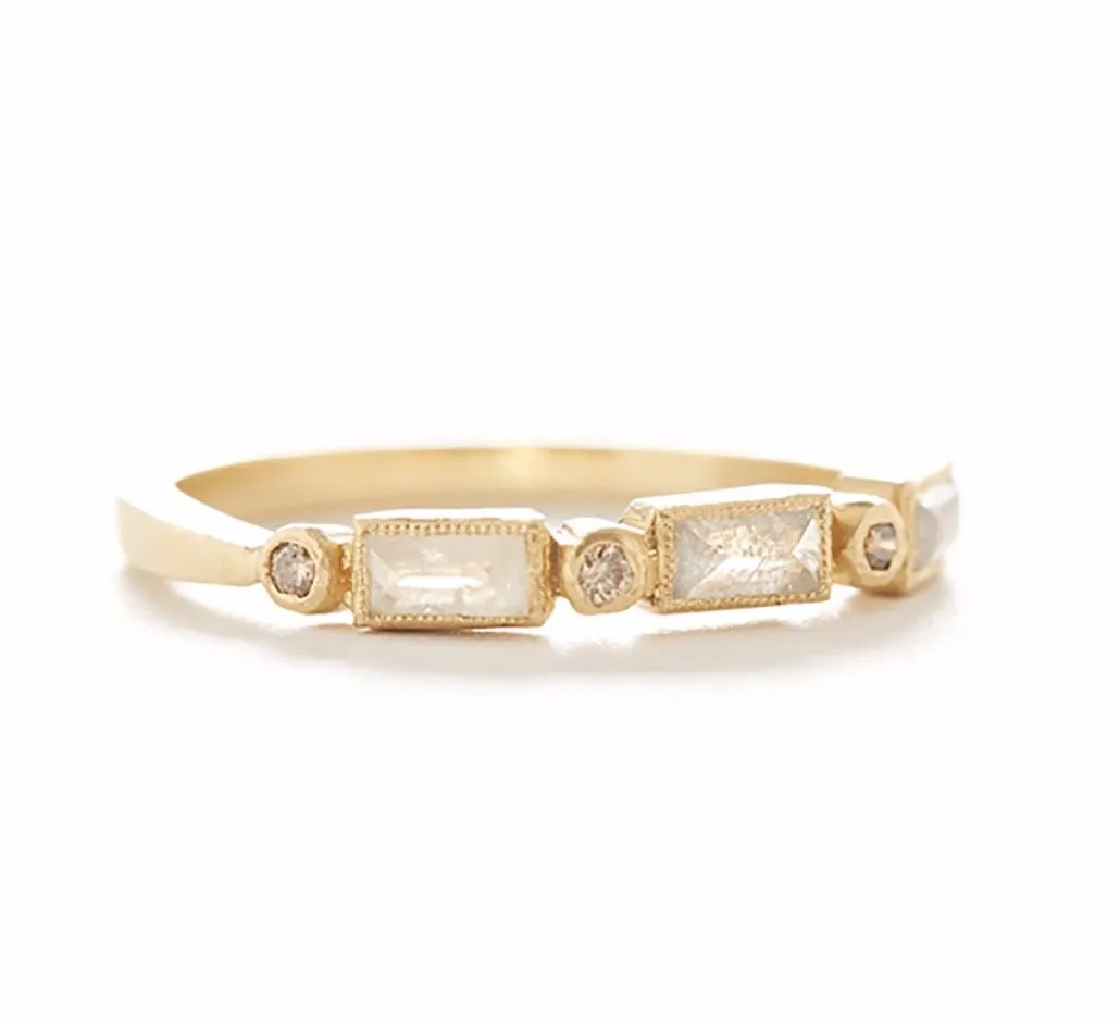 Dash and Dot Opaque Diamond Ring