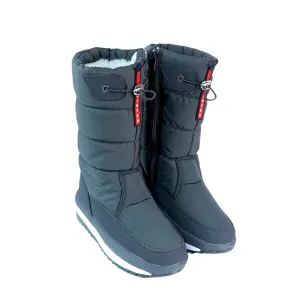 Deep Black, High Rise Waterproof Winter Snow Boots for Women for minus temperature