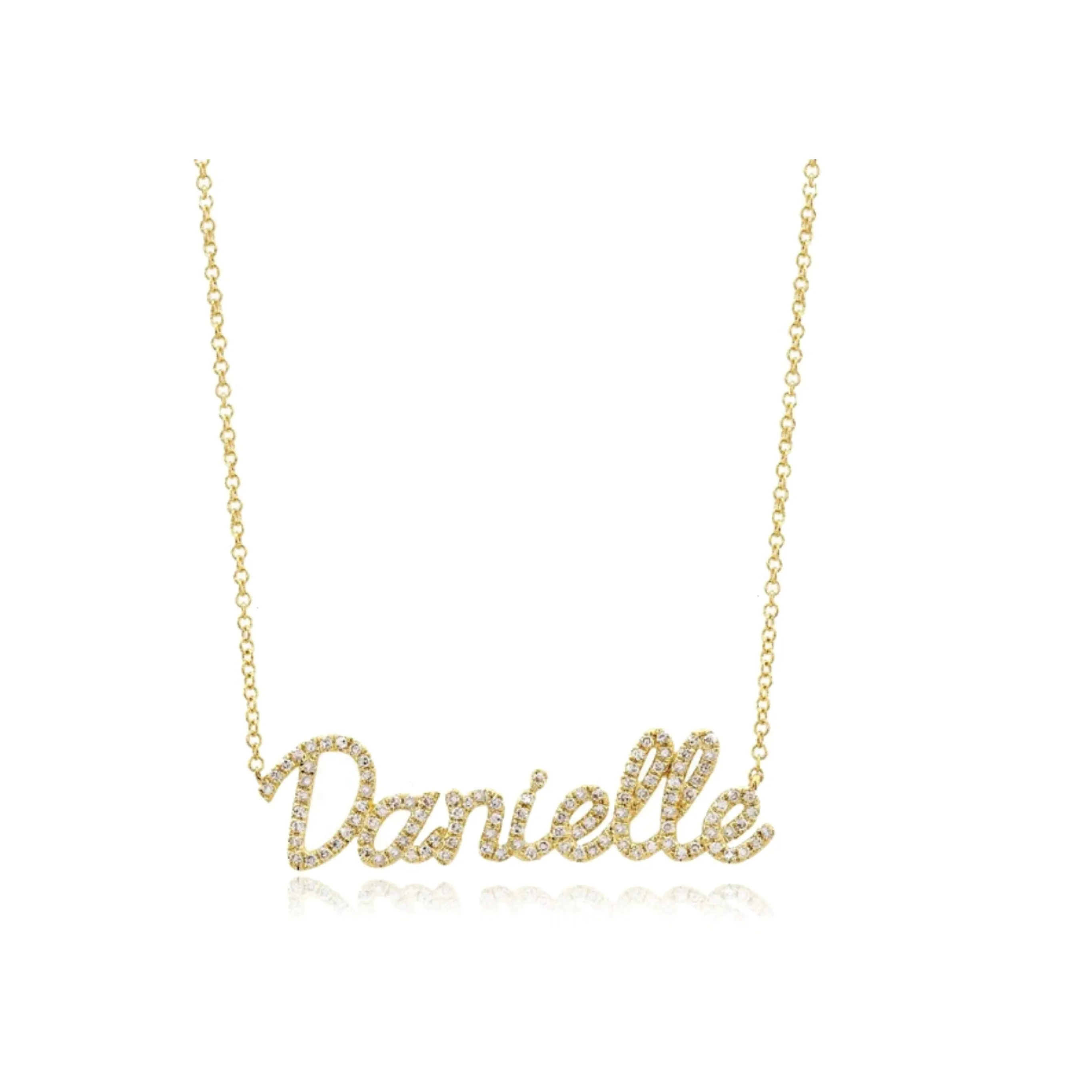Diamond Script Name Necklace