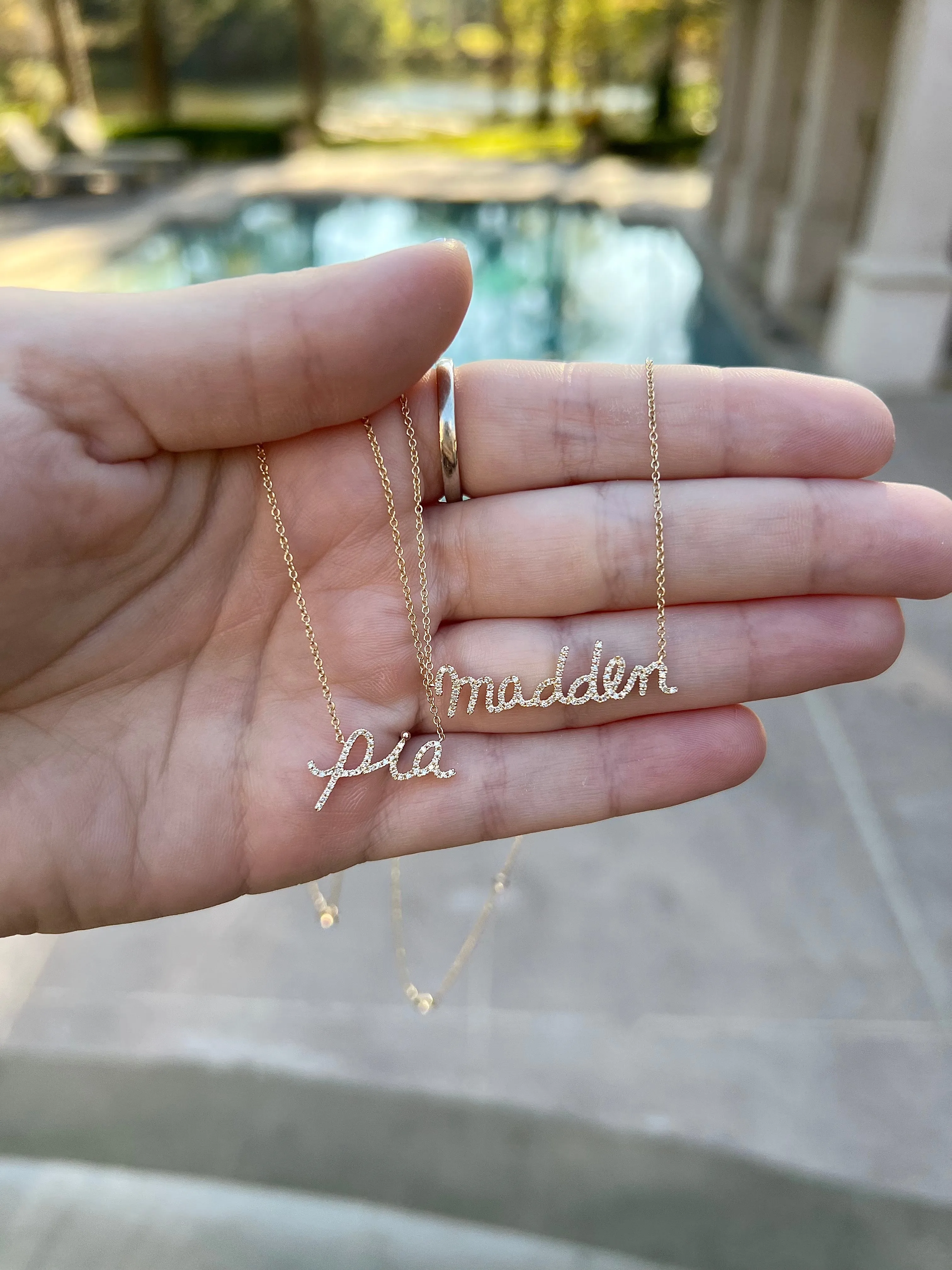 Diamond Script Name Necklace
