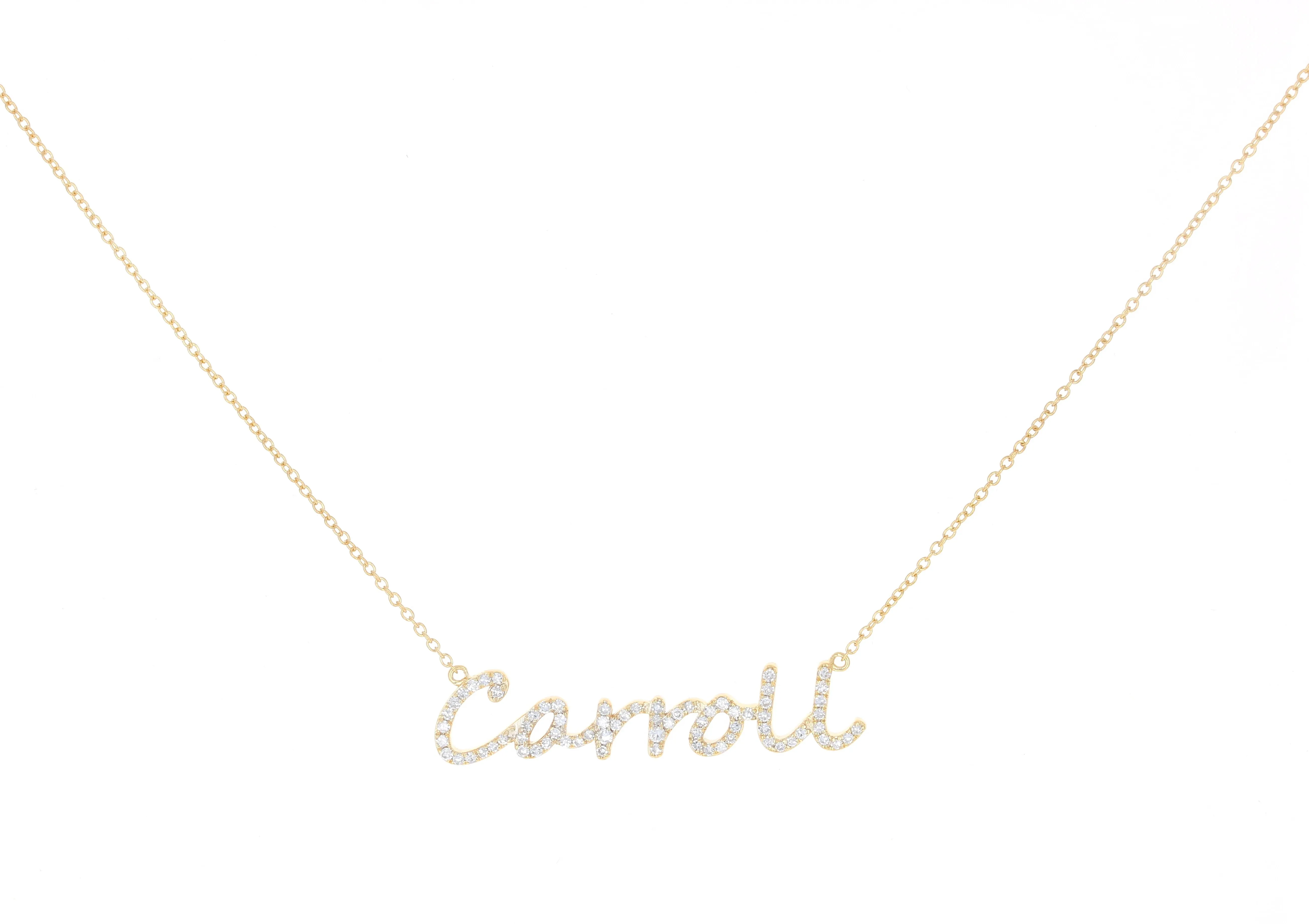 Diamond Script Name Necklace
