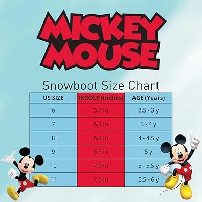 Disney Mickey Mouse Snowboots - Kids Water Resistant Winter Boots (Toddler/Little Kid)