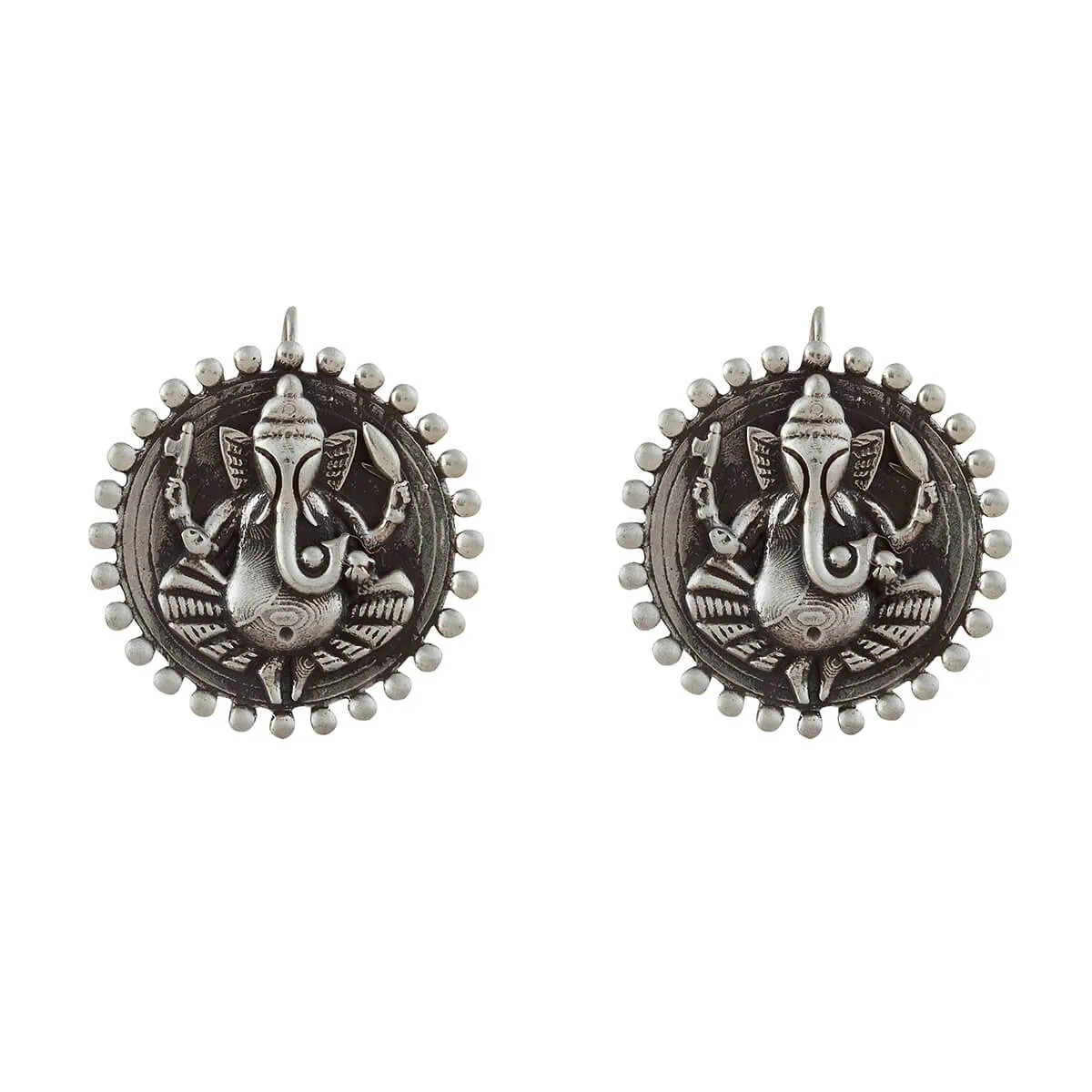 Divine Ganesha Silver Earrings by MOHA