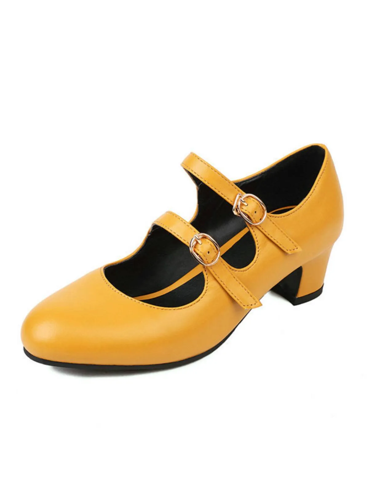 Double Buckle Heels Mary Jane Shoes