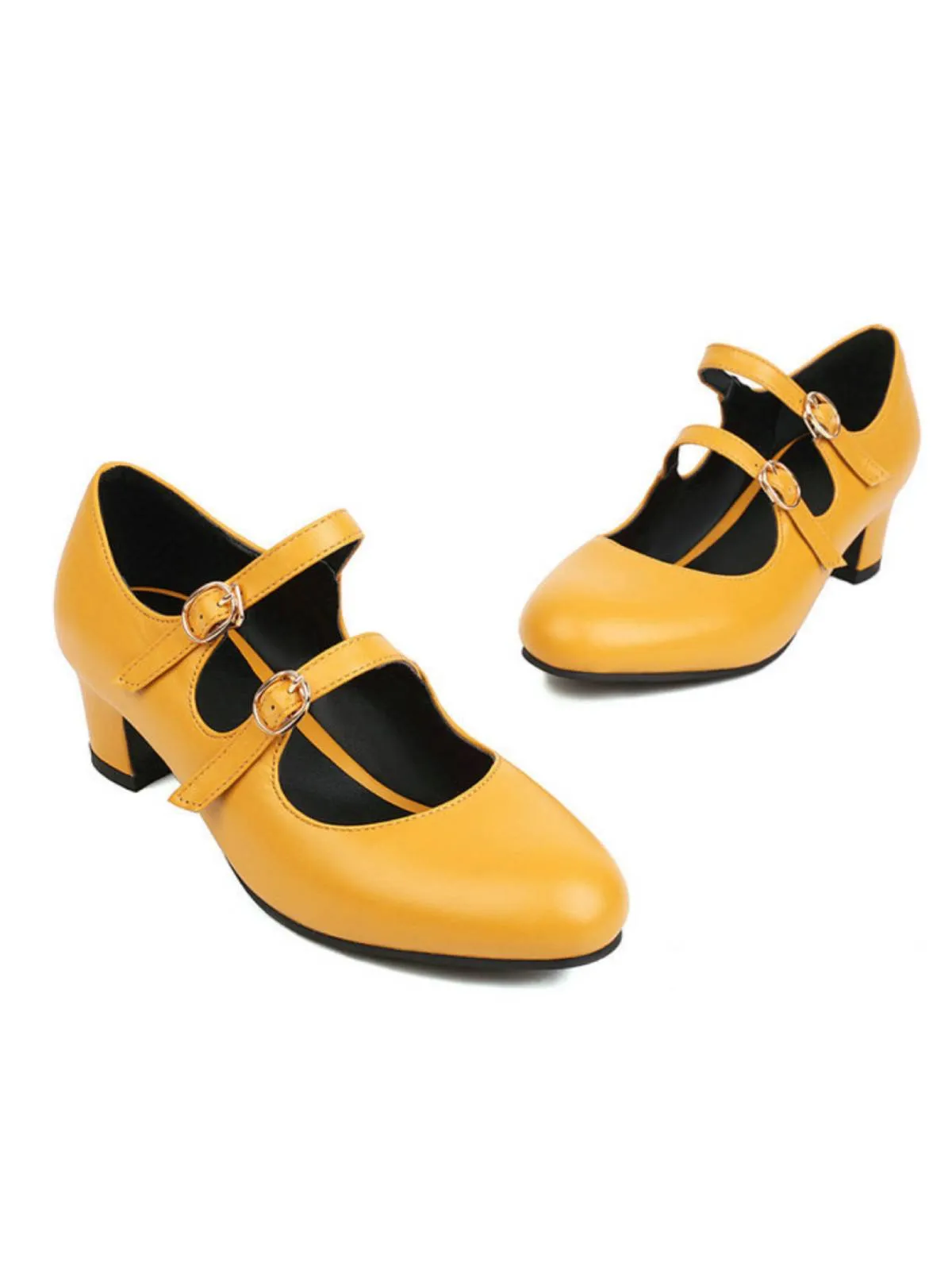 Double Buckle Heels Mary Jane Shoes