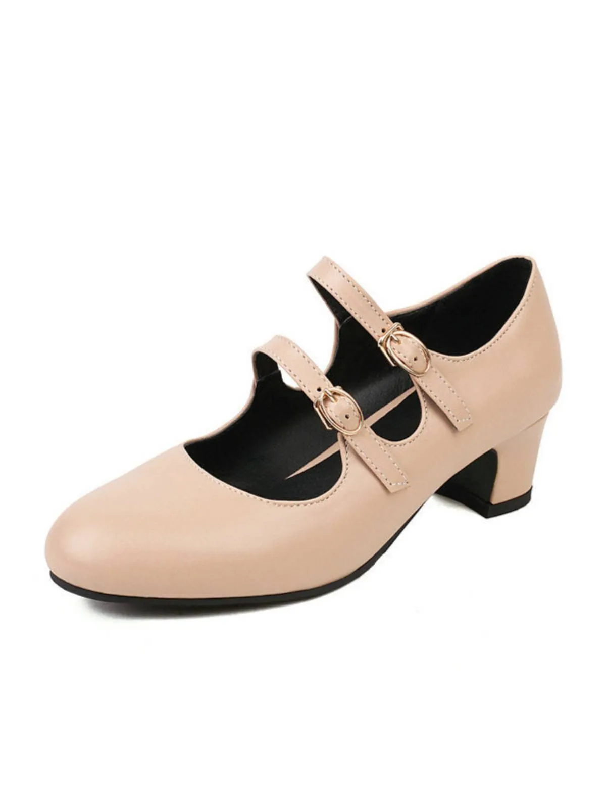 Double Buckle Heels Mary Jane Shoes