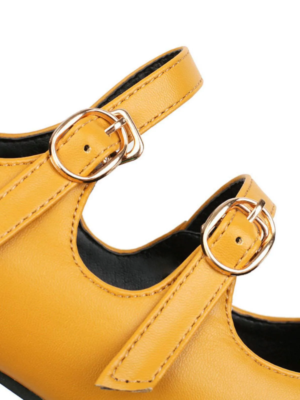 Double Buckle Heels Mary Jane Shoes